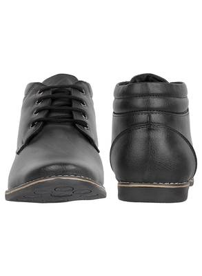 Vardhra Men's Black Genuine Leather Outdoor Derby Formal Boot 4