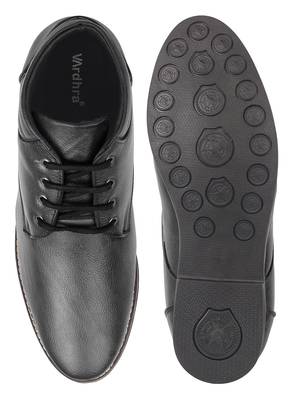 Vardhra Men's Black Genuine Leather Outdoor Derby Formal Boot 5