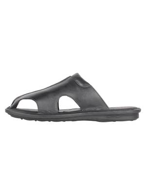 Vardhra Men's Black Genuine Leather Outdoor Front Closed Casual Sandal 2