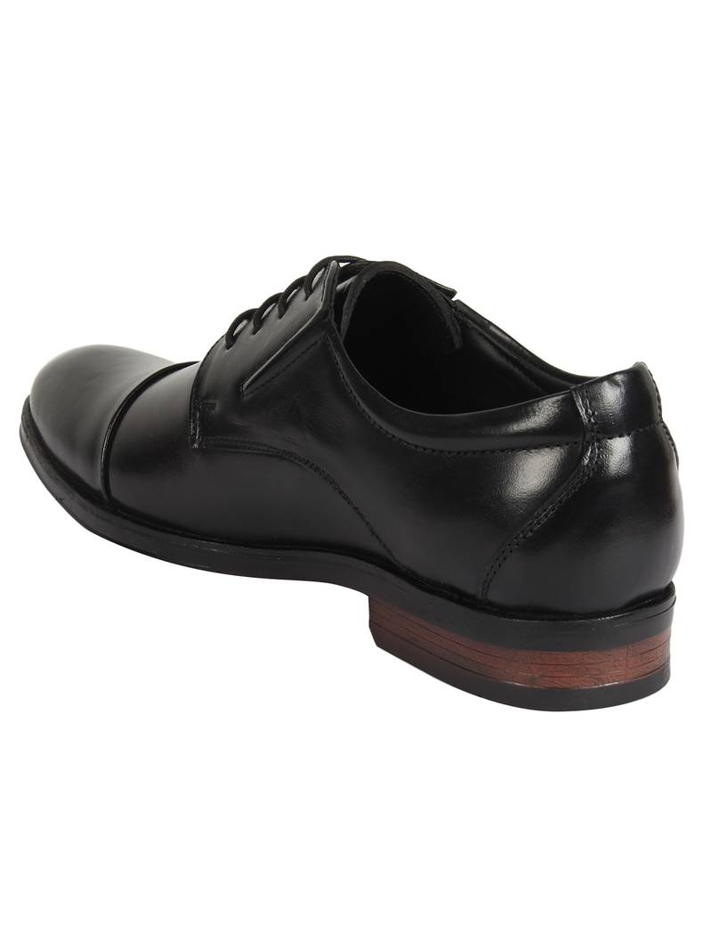 Vardhra Men's Black Genuine Leather Oxford Formal Shoes