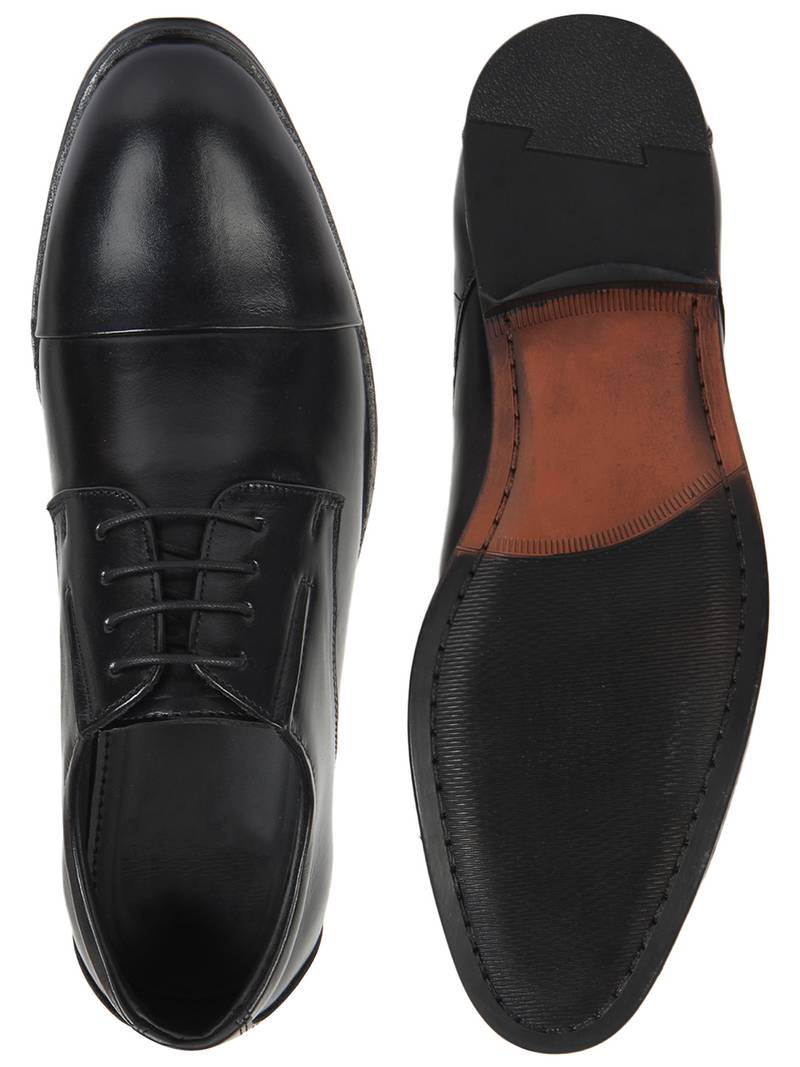 Vardhra Men's Black Genuine Leather Oxford Formal Shoes
