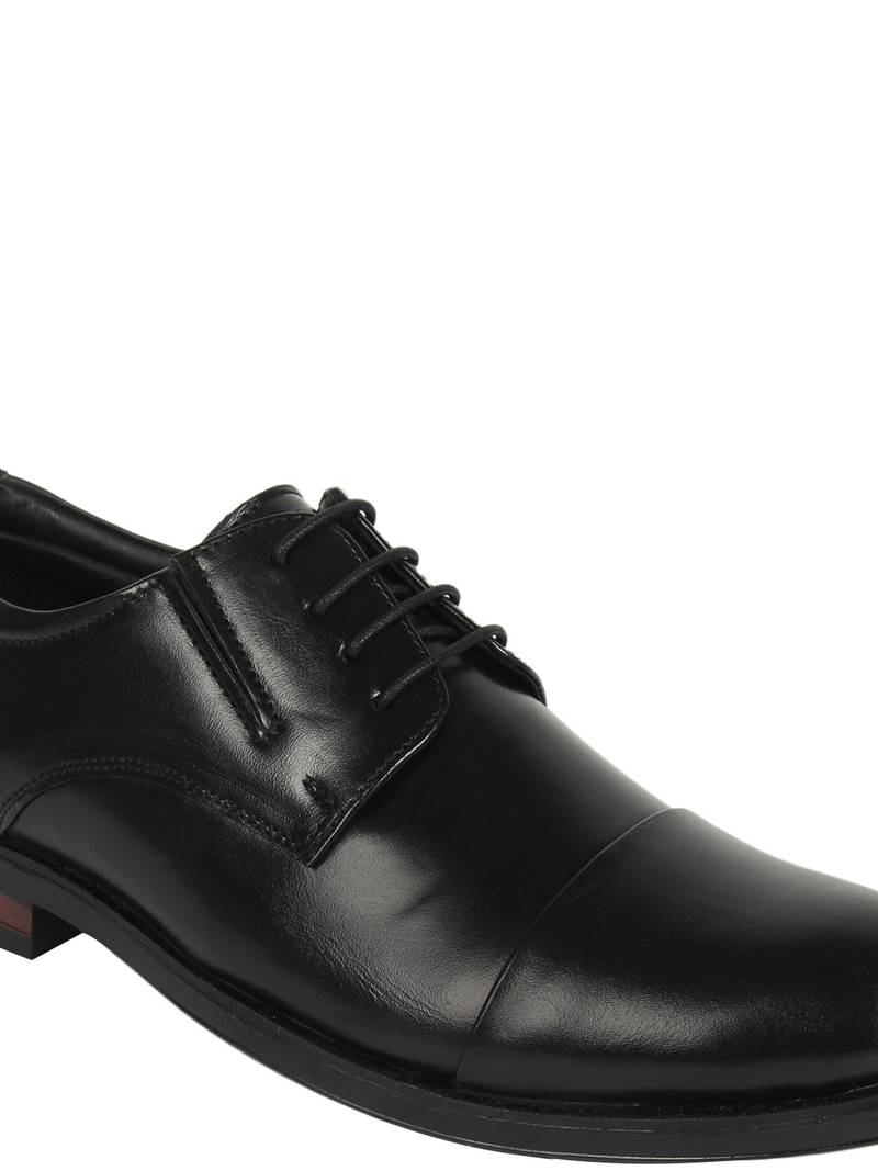 Vardhra Men's Black Genuine Leather Oxford Formal Shoes