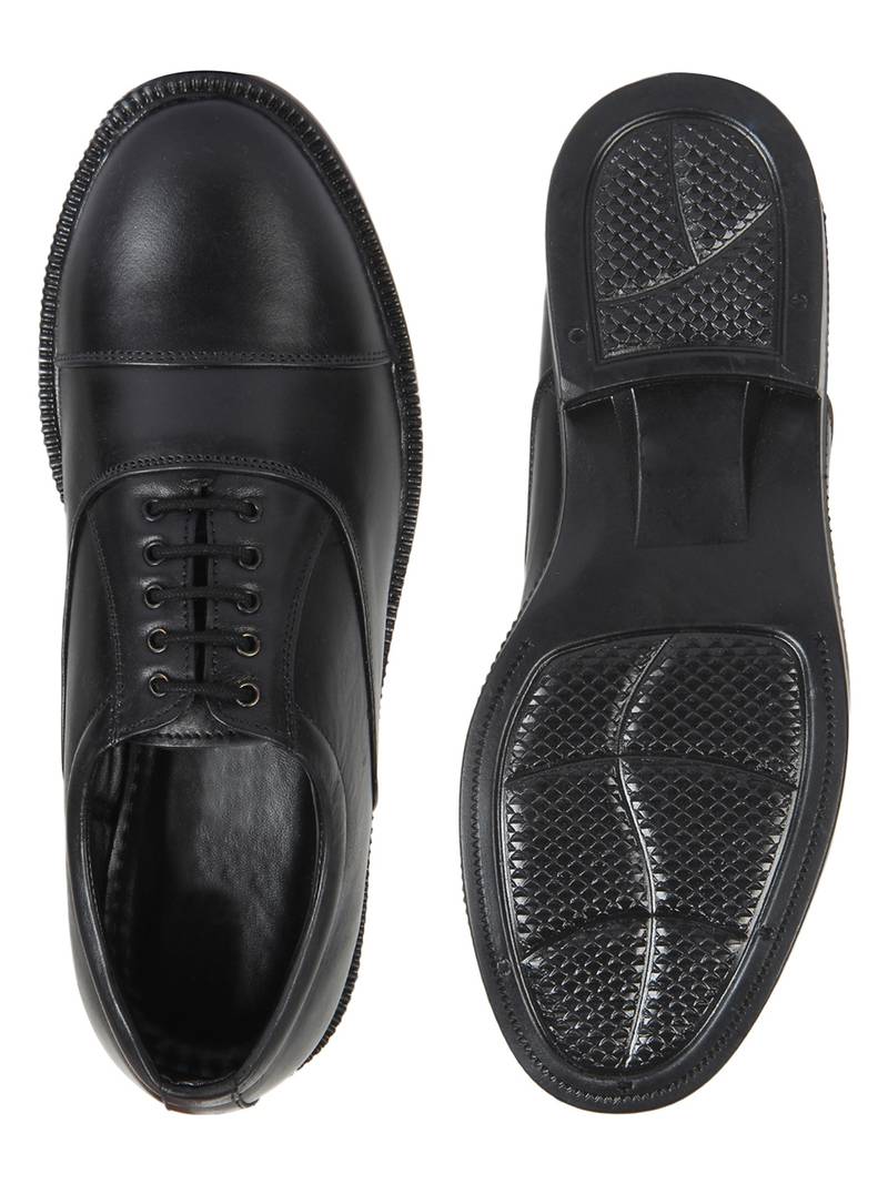 Vardhra Men's Black Genuine Leather Oxford Formal Shoes