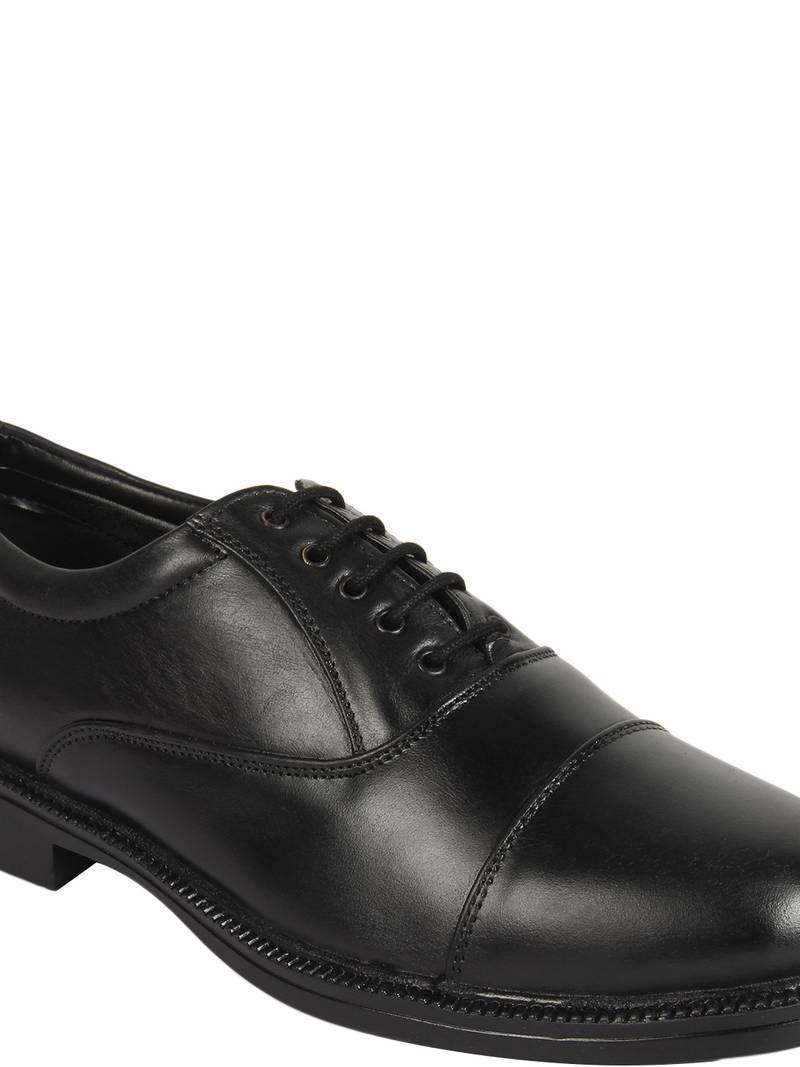 Vardhra Men's Black Genuine Leather Oxford Formal Shoes