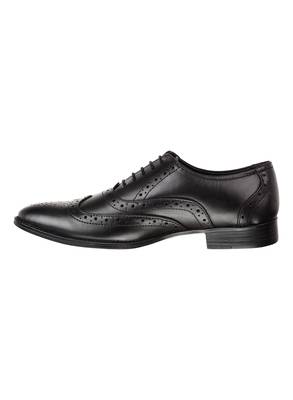 Vardhra Men's Black Genuine Leather Party Brogue Formal Shoes 3