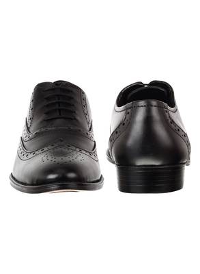 Vardhra Men's Black Genuine Leather Party Brogue Formal Shoes 5