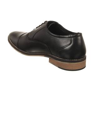 Vardhra Men's Black Genuine Leather Party Oxford Formal Shoes 2
