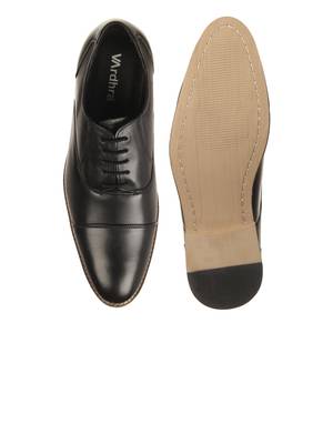 Vardhra Men's Black Genuine Leather Party Oxford Formal Shoes 4