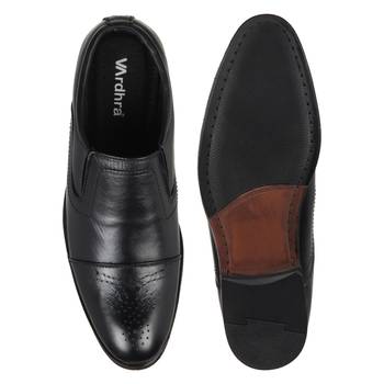 Vardhra Men's Black Genuine Leather Party Oxford Formal Shoes 4