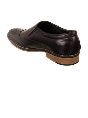 Vardhra Men's Black Genuine Leather Party Quarter Brogue Formal Shoes 2