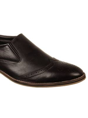 Vardhra Men's Black Genuine Leather Party Quarter Brogue Formal Shoes 5