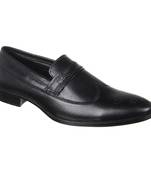 Vardhra Men's Black Genuine Leather Party Quarter Brogue Formal Shoes