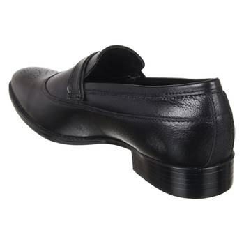 Vardhra Men's Black Genuine Leather Party Quarter Brogue Formal Shoes 2