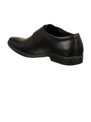 Vardhra Men's Black Genuine Leather Single Monk Formal Shoes 2