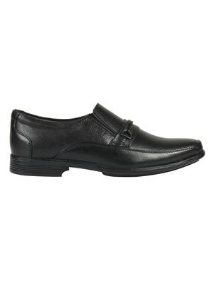 Vardhra Men's Black Genuine Leather Slip On Formal Shoes 3