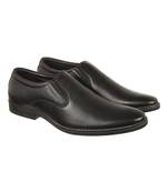 Vardhra Men's Black Genuine Leather Slip On Formal Shoes