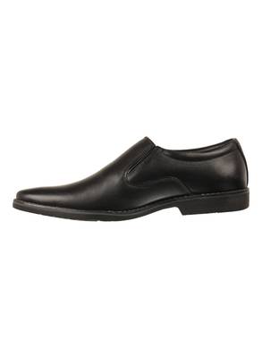 Vardhra Men's Black Genuine Leather Slip On Formal Shoes 3