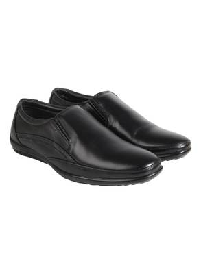 Vardhra Men's BLACK Genuine Leather Slip On Formal Shoes 1