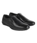Vardhra Men's BLACK Genuine Leather Slip On Formal Shoes