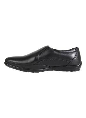 Vardhra Men's BLACK Genuine Leather Slip On Formal Shoes 3