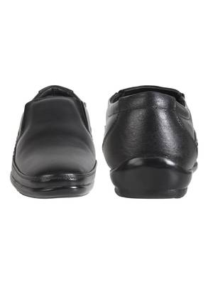 Vardhra Men's BLACK Genuine Leather Slip On Formal Shoes 4