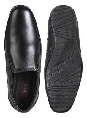 Vardhra Men's BLACK Genuine Leather Slip On Formal Shoes 5