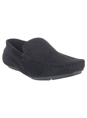 Vardhra Men's Black Suede Leather Outdoor Casual Loafer 1