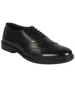 Vardhra Men's Black Synthetic Leather Brogue Formal Shoes