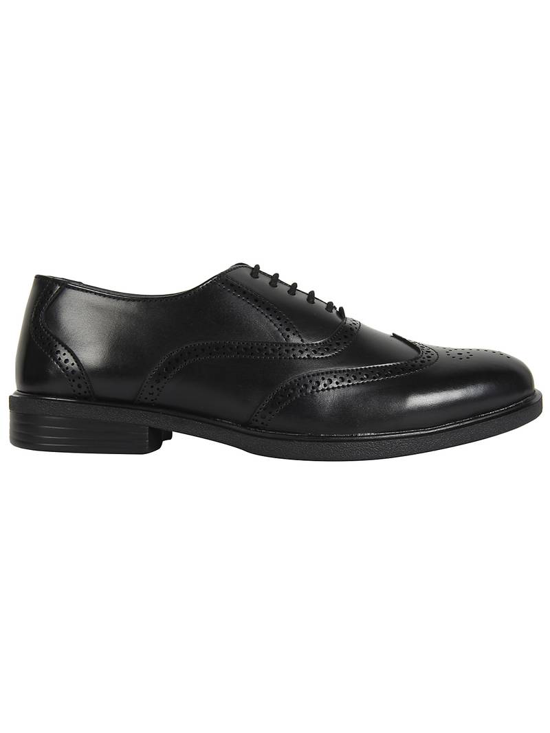 Vardhra Men's Black Synthetic Leather Brogue Formal Shoes