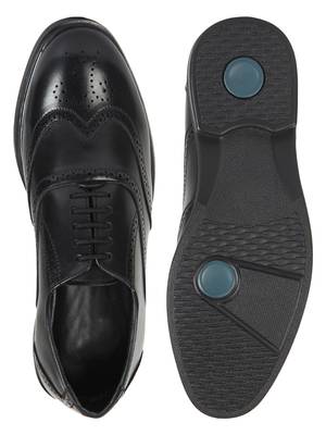 Vardhra Men's Black Synthetic Leather Brogue Formal Shoes 4