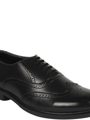 Vardhra Men's Black Synthetic Leather Brogue Formal Shoes 5