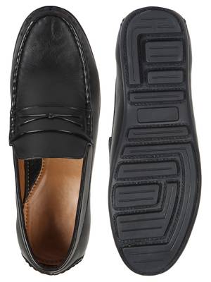 Vardhra Men's Black Synthetic Leather Casual Loafer 4