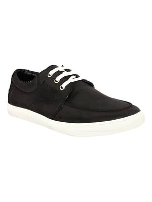 Vardhra Men's Black Synthetic Leather Casual Sneaker Casual Shoes 1