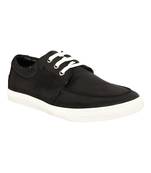 Vardhra Men's Black Synthetic Leather Casual Sneaker Casual Shoes