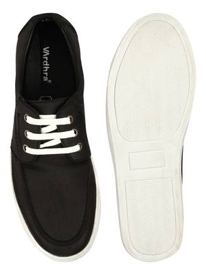 Vardhra Men's Black Synthetic Leather Casual Sneaker Casual Shoes 4