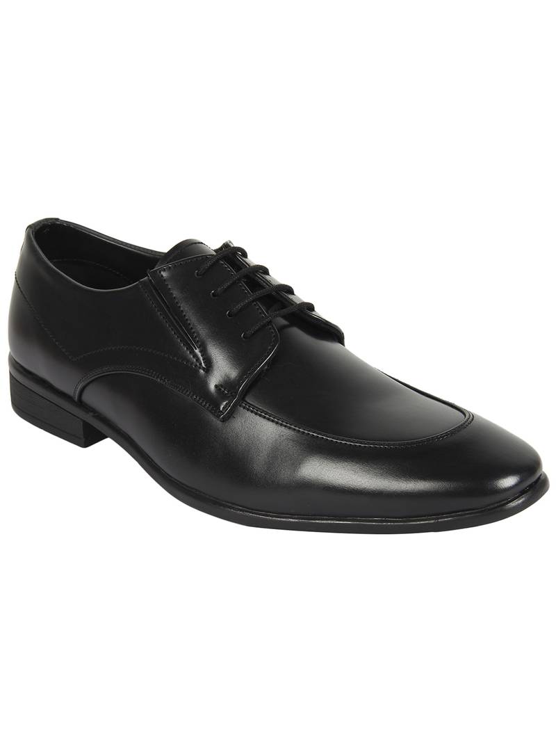 Vardhra Men's Black Synthetic Leather Derby Formal Shoes