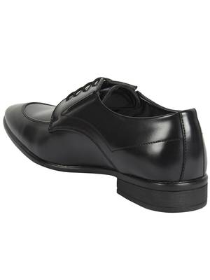 Vardhra Men's Black Synthetic Leather Derby Formal Shoes 2