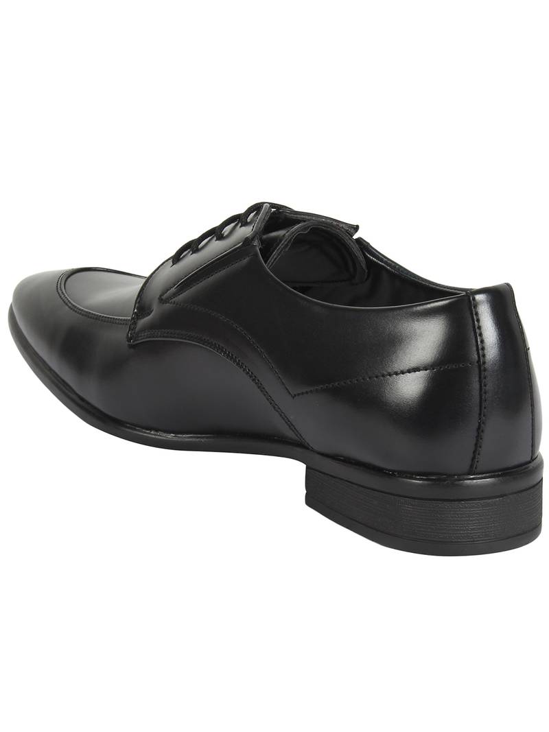Vardhra Men's Black Synthetic Leather Derby Formal Shoes