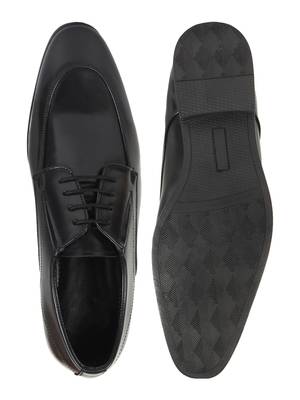 Vardhra Men's Black Synthetic Leather Derby Formal Shoes 4