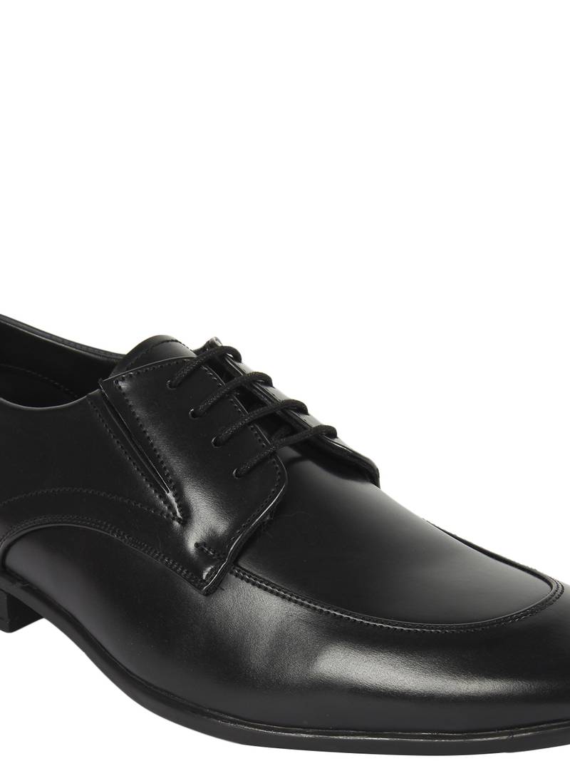 Vardhra Men's Black Synthetic Leather Derby Formal Shoes