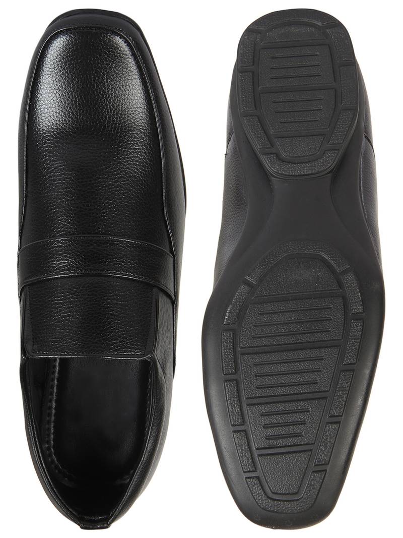 Vardhra Men's Black Synthetic Leather Derby Formal Shoes