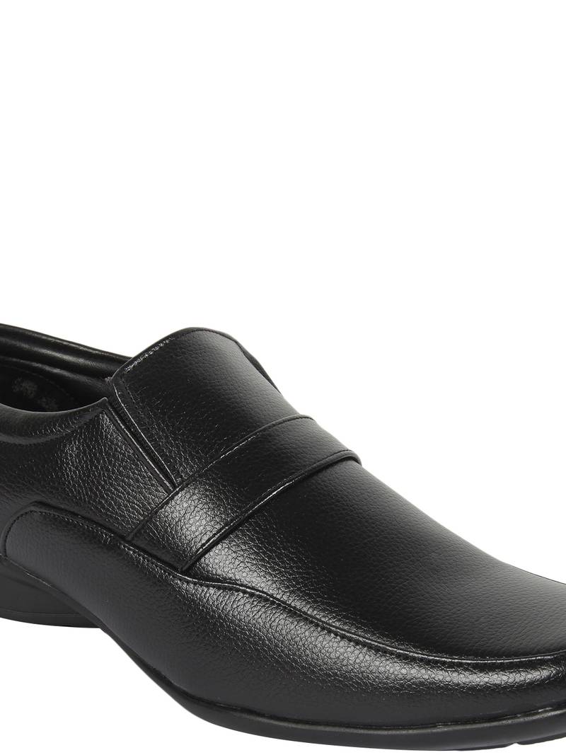 Vardhra Men's Black Synthetic Leather Derby Formal Shoes