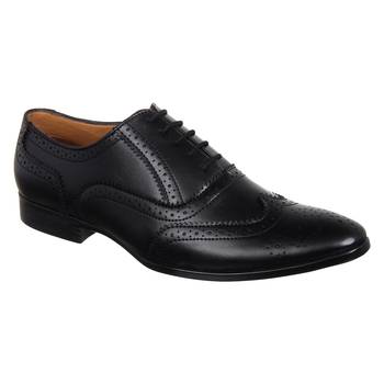 Vardhra Men's Black Synthetic Leather Party Brogue Formal Shoes 1