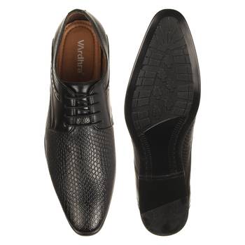 Vardhra Men's Black Synthetic Leather Party Derby Formal Shoes 4