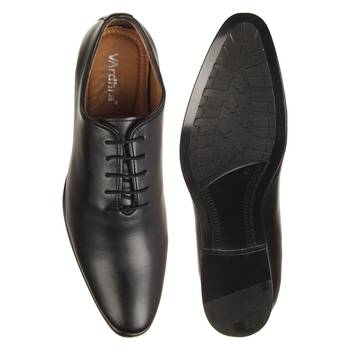 Vardhra Men's Black Synthetic Leather Party Derby Formal Shoes 4