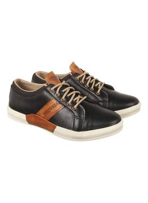 Vardhra Men's Black Synthetic Leather Party Outdoor Casual Shoes 1