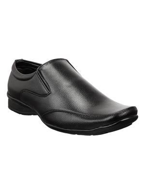 Vardhra Men's Black Synthetic Leather Party Slip On Formal Shoes 1