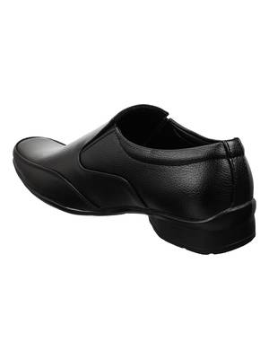 Vardhra Men's Black Synthetic Leather Party Slip On Formal Shoes 2