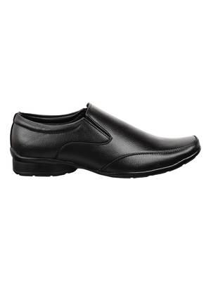 Vardhra Men's Black Synthetic Leather Party Slip On Formal Shoes 3