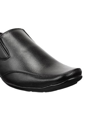 Vardhra Men's Black Synthetic Leather Party Slip On Formal Shoes 5